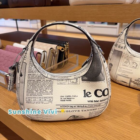 NWT Coach Carmen Mini Crossbody Bag With Newspaper Print CDB86 - Picture 3 of 8